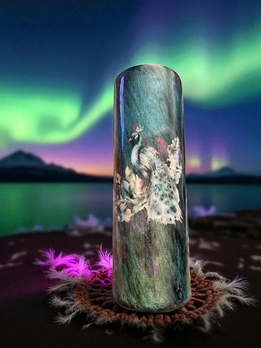 30 Ounce Stem punk Peacock and feathers