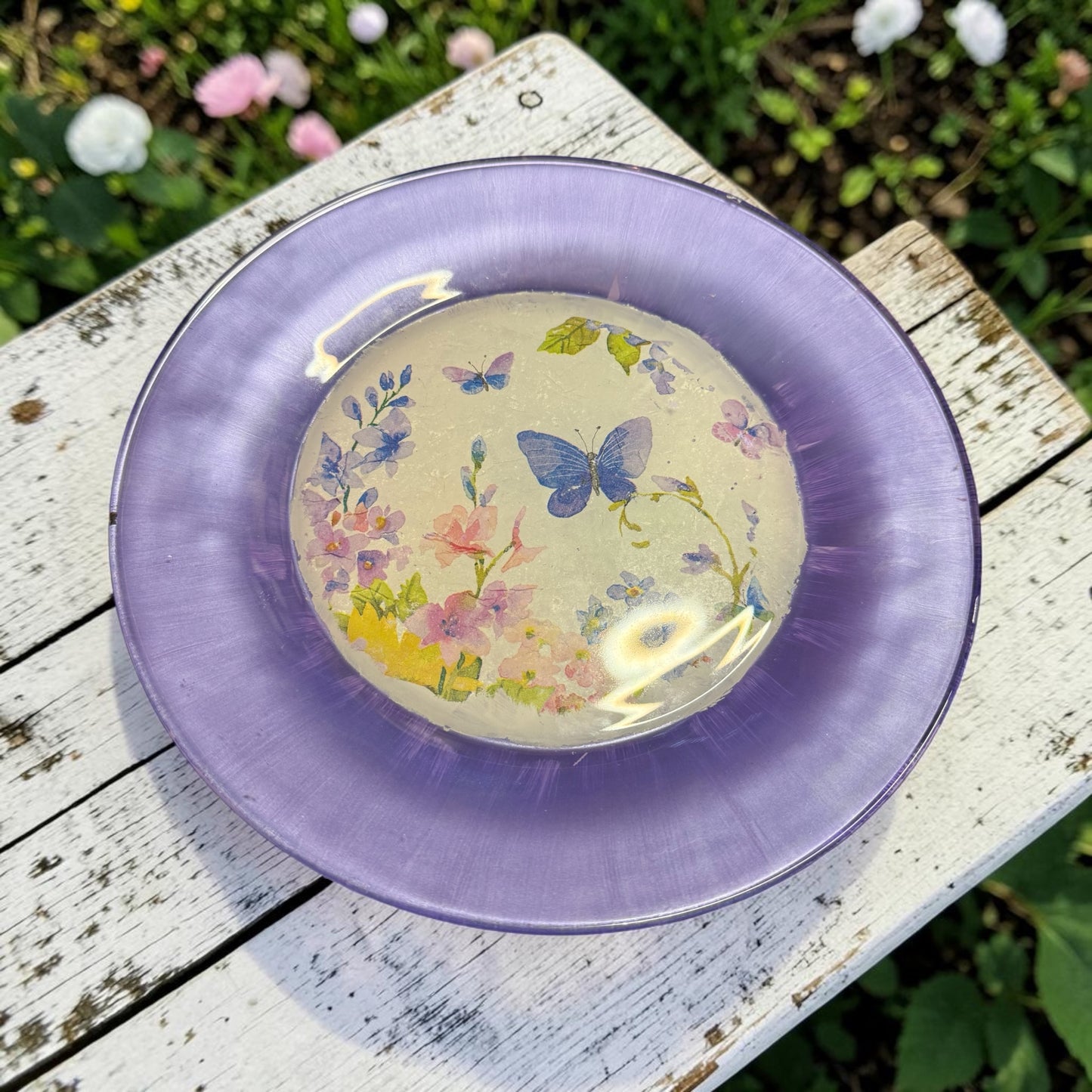 Purple butterflies, dessert plate