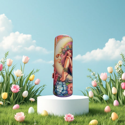 30 Ounce Fairy Moon Accented with Flowers and Butterflies