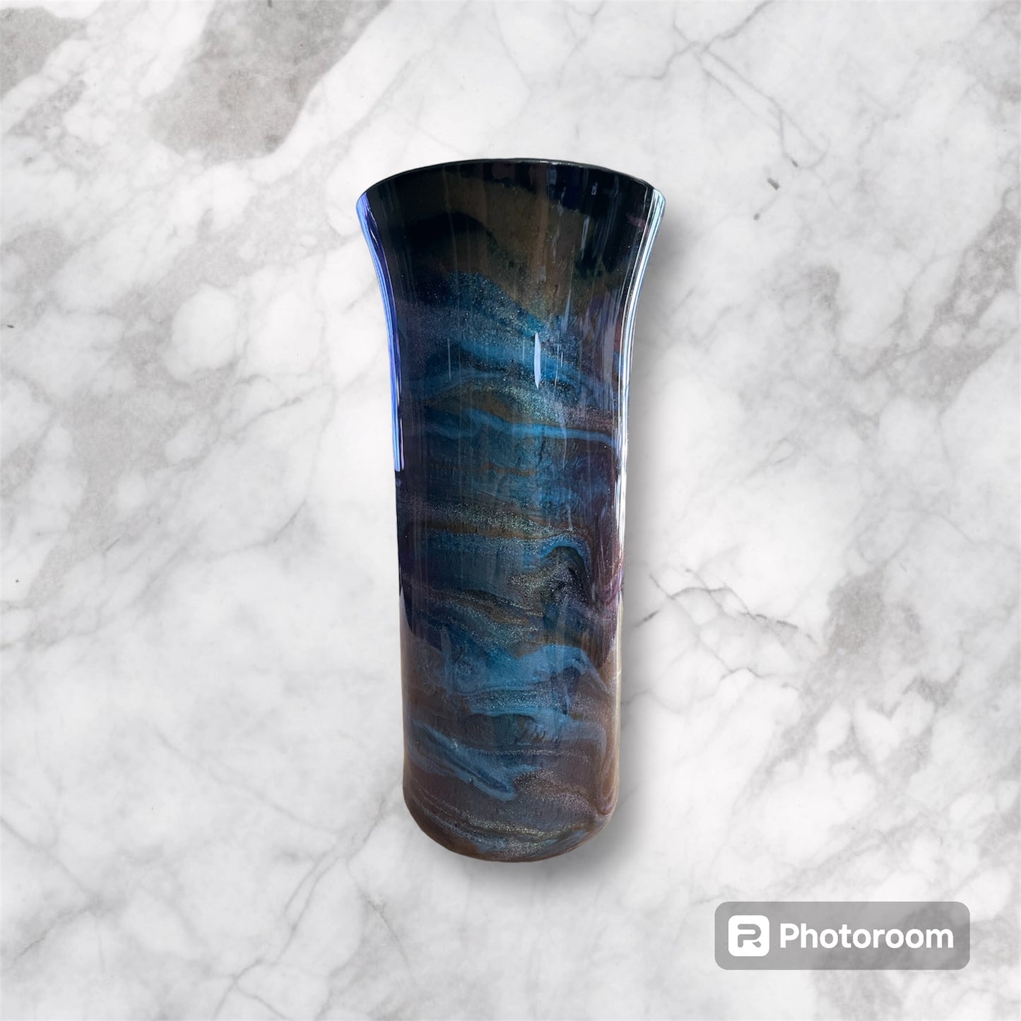 #80 Blue Chameleon Color Shift Vase