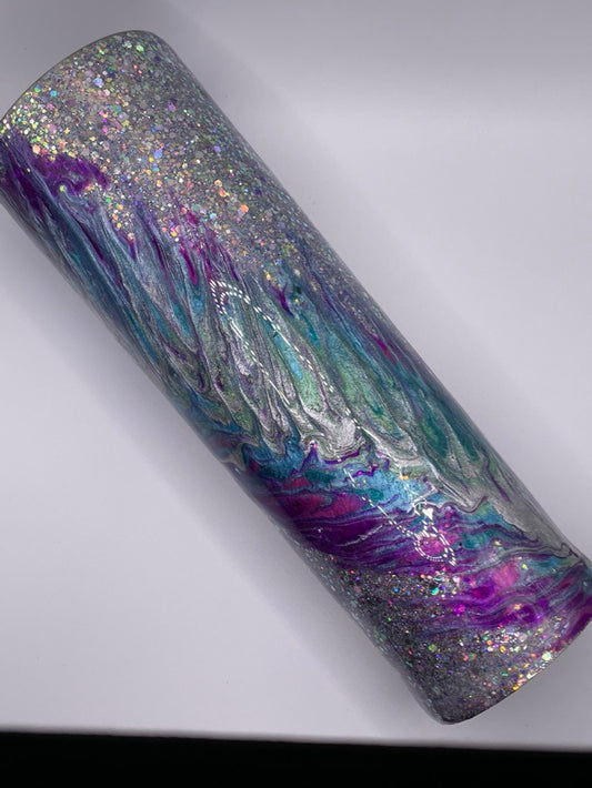 30 Ounce Glitter and Ink Feather Tumbler