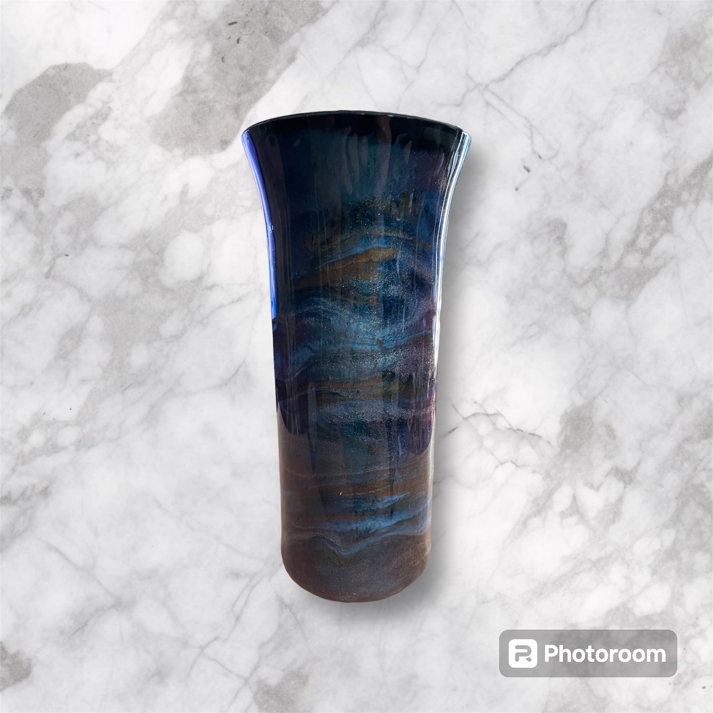 #80 Blue Chameleon Color Shift Vase