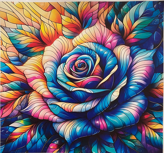 Colorful Rose 30 Ounce Detailed