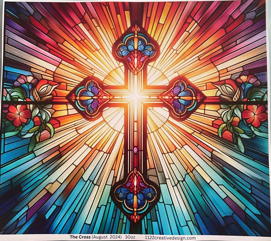 Cross stained glass 30 ounce
