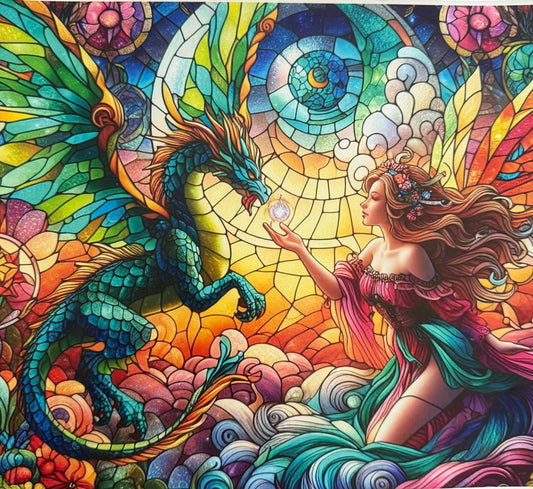 30 ounce dragon fairy stained glass 1