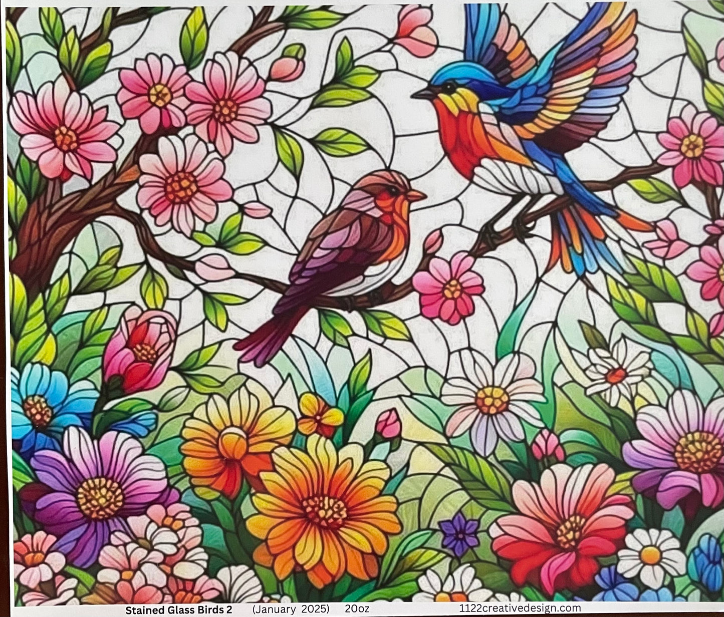 Stained glass Birds 2. 20 Ounce