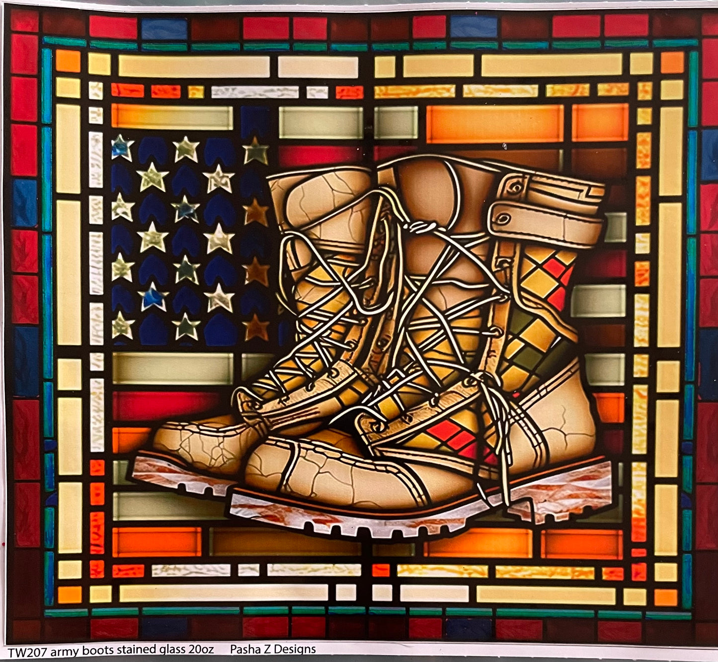 Army Boots Stained glass