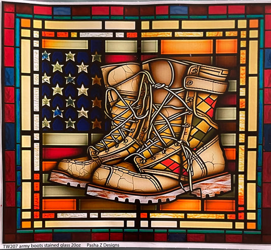 Army Boots Stained glass