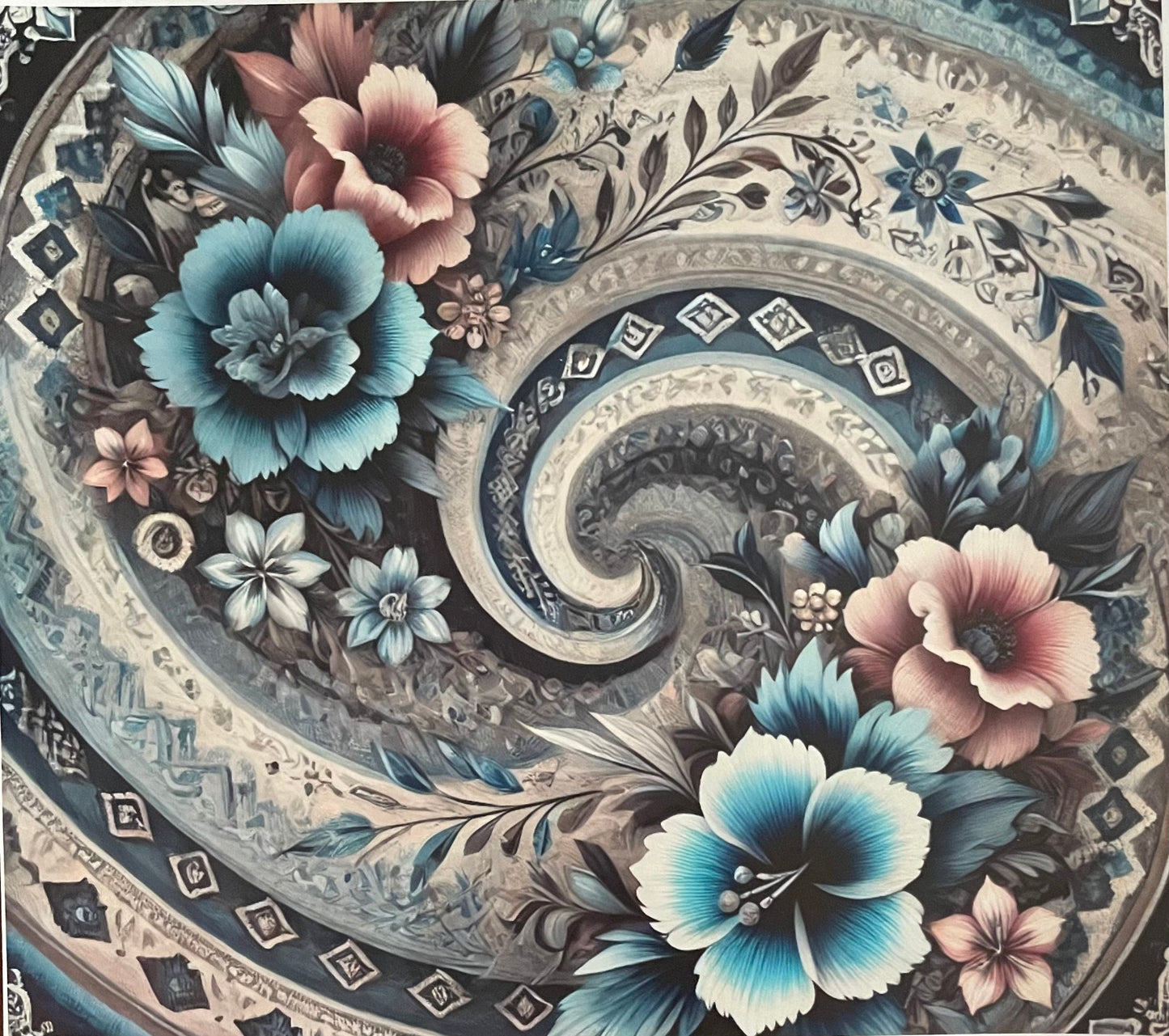 Serape Blue Gray 30 Ounce Accents Only