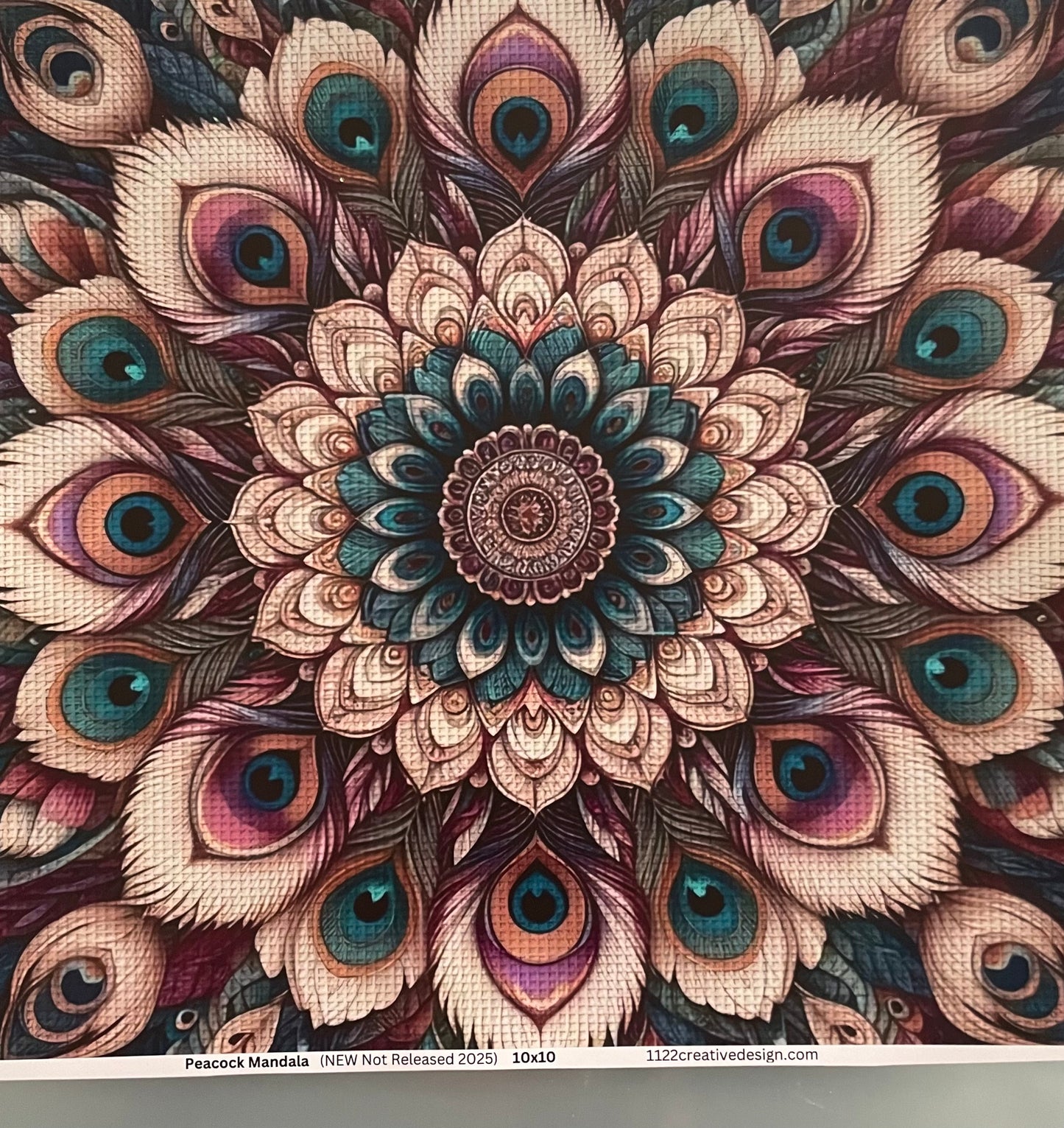 Peacock mandala 35 ounce. Detailed
