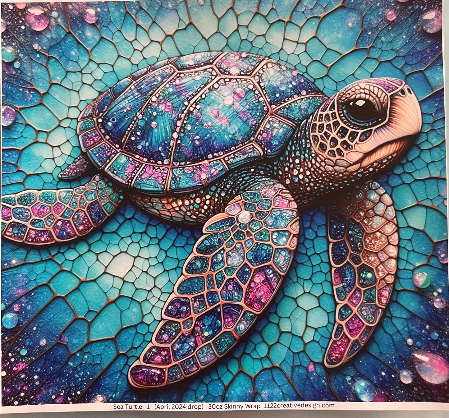 Sea Turtle stained glass 30 ounce
