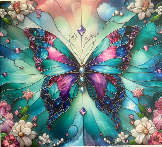 30 ounce stained glass butterfly #2