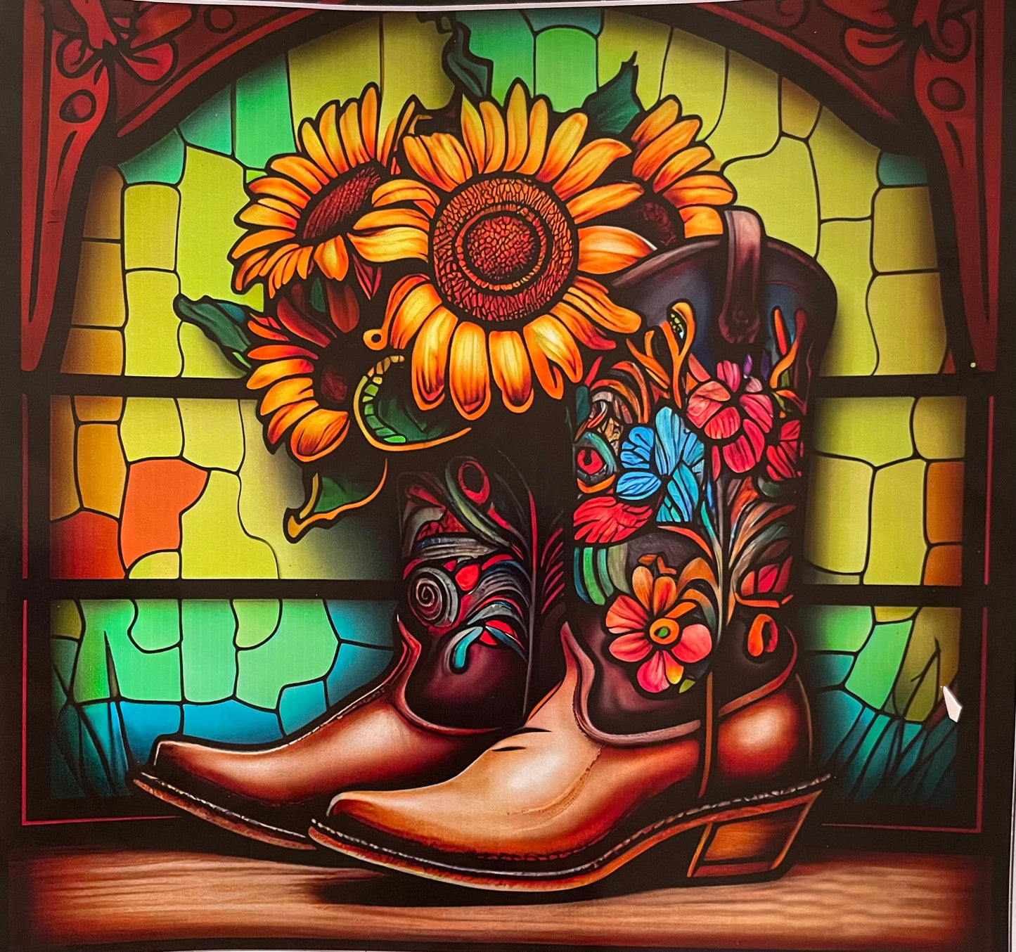 Boots and Sunflowers 30 ounce