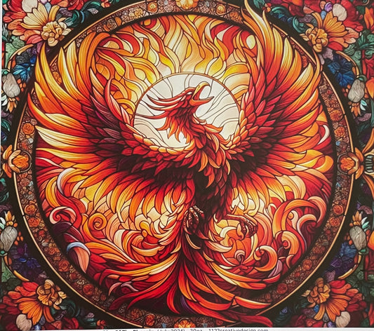 Rise of the Phoenix Stained Glass 30 Ounce Detailed