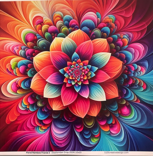 Floral rainbow Fractal 35 ounce. Detailed