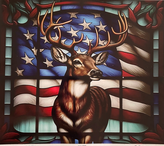 Deer and flag 20 ounce