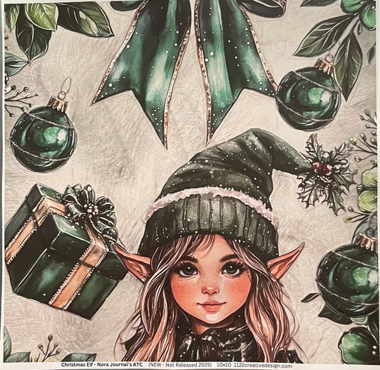Christmas Elf Nora, ATC. Accents only