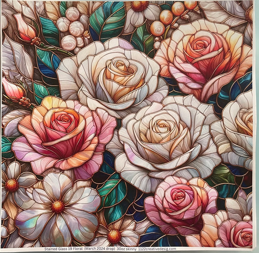 Stained Glass #19 Roses.  30 ounce
