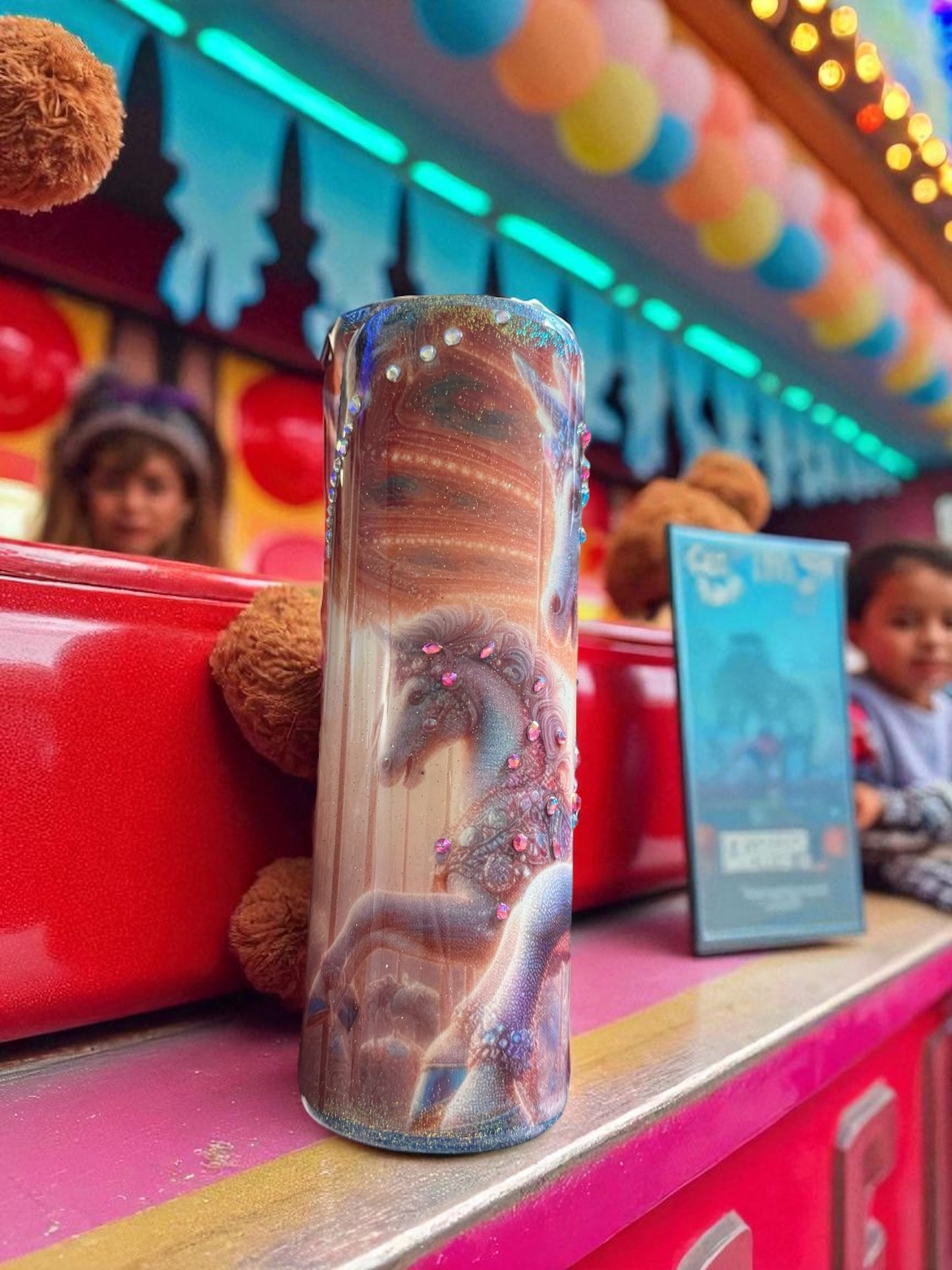 30 Ounce Carousel Horse Rhinestone Accents