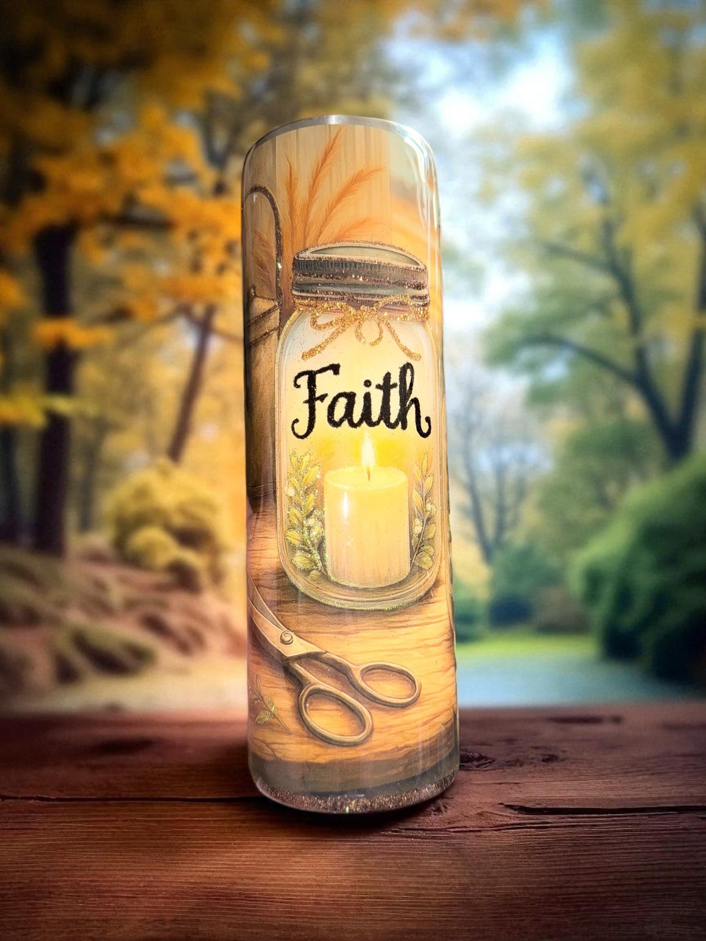 30 ounce Faith Hope Love accented with Glitter