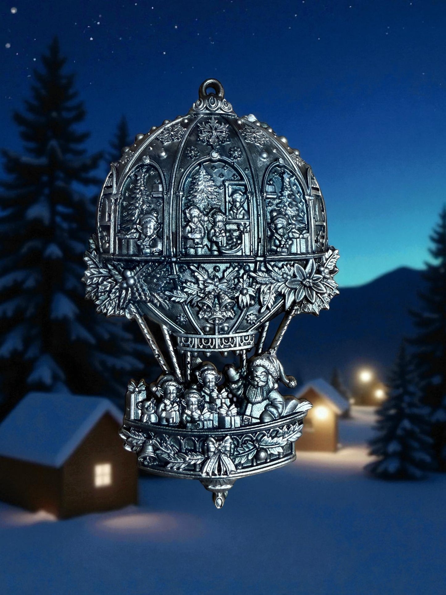 Christmas ornament Santa, hot air balloon (1)