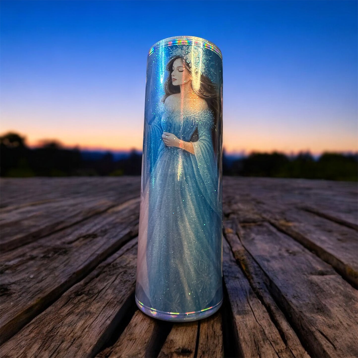 30 Ounce Blue Snowflake