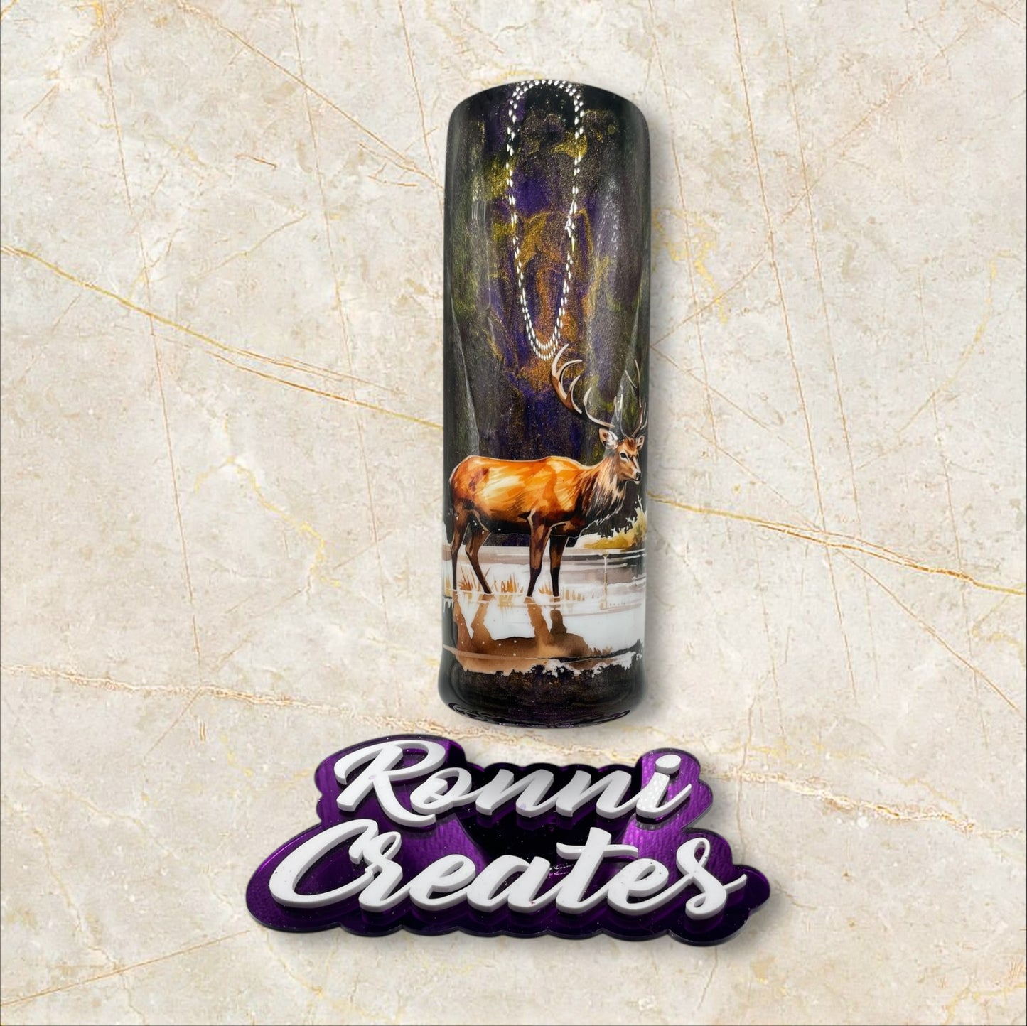 #66. Deer.  20 ounce green purple brown pigment shift