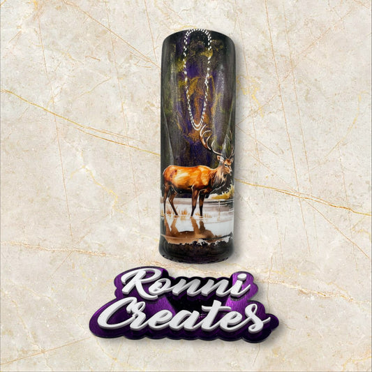 #66. Deer.  20 ounce green purple brown pigment shift