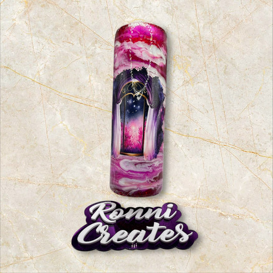 #68 Pink swirls, celestial window 30 ounce