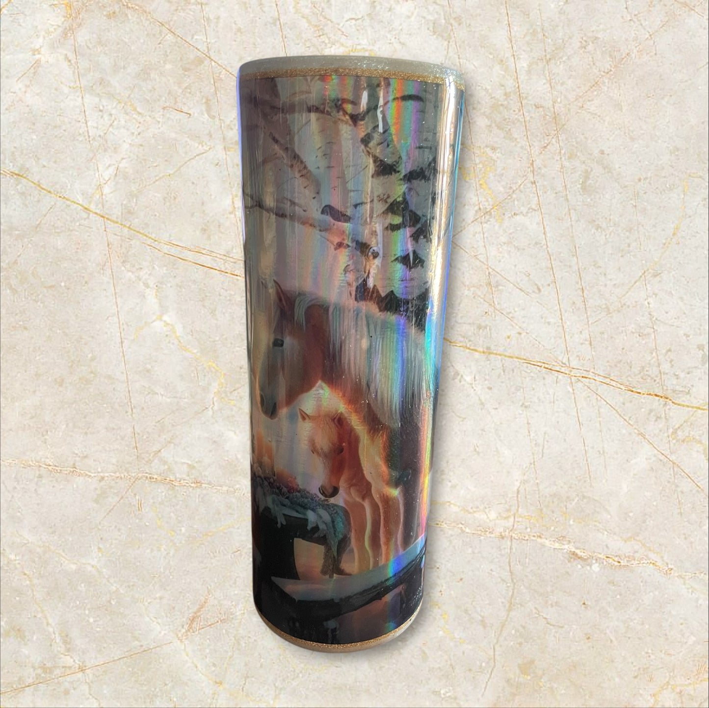 #26 Palomino Horses 20 ounce Holo