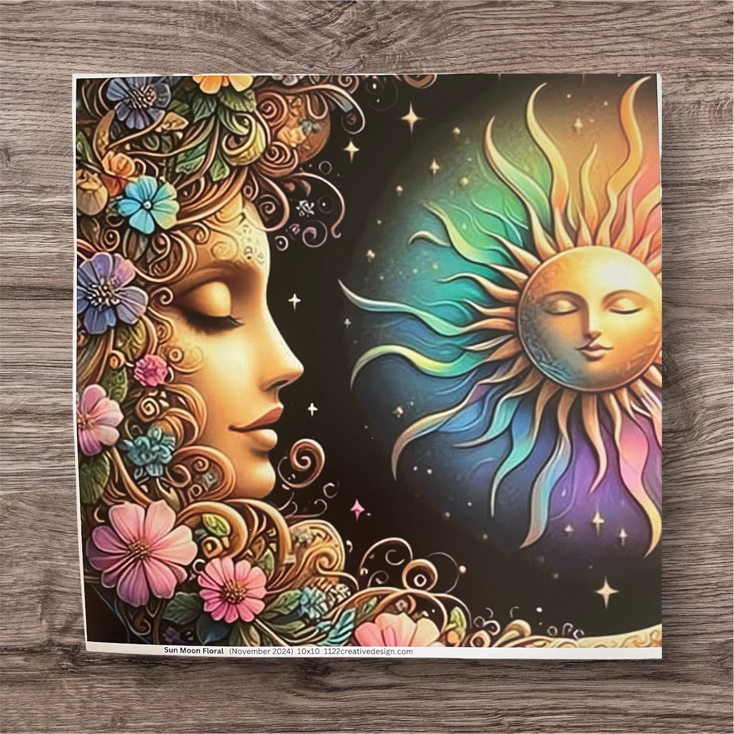 Sun moon, floral, 35 ounce