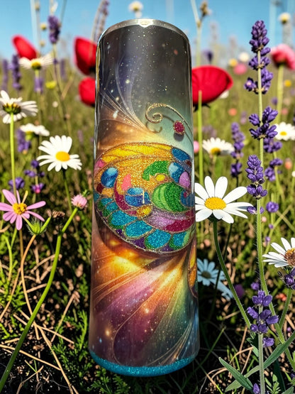 30 ounce hand, Glitter butterfly Tumbler