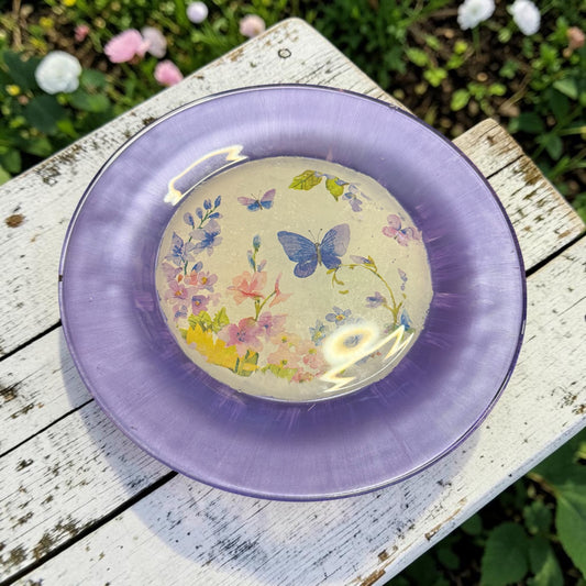 Purple butterflies, dessert plate