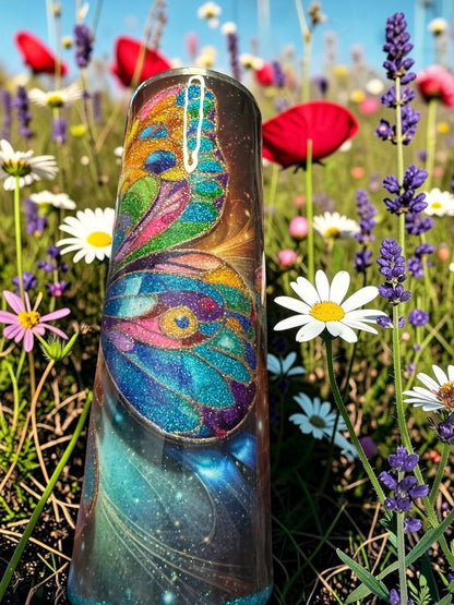 30 ounce hand, Glitter butterfly Tumbler