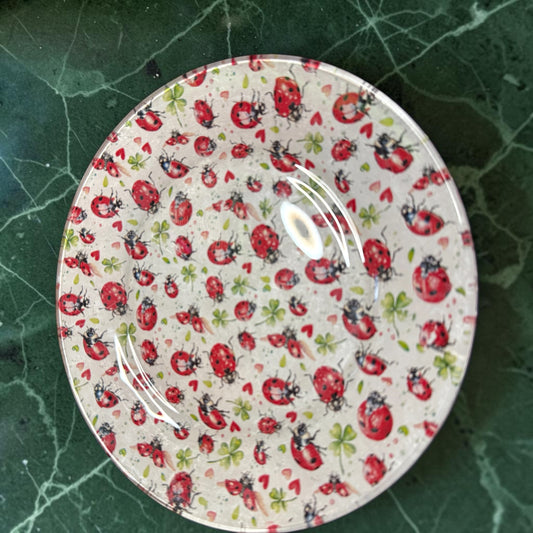Ladybug themed dessert plate
