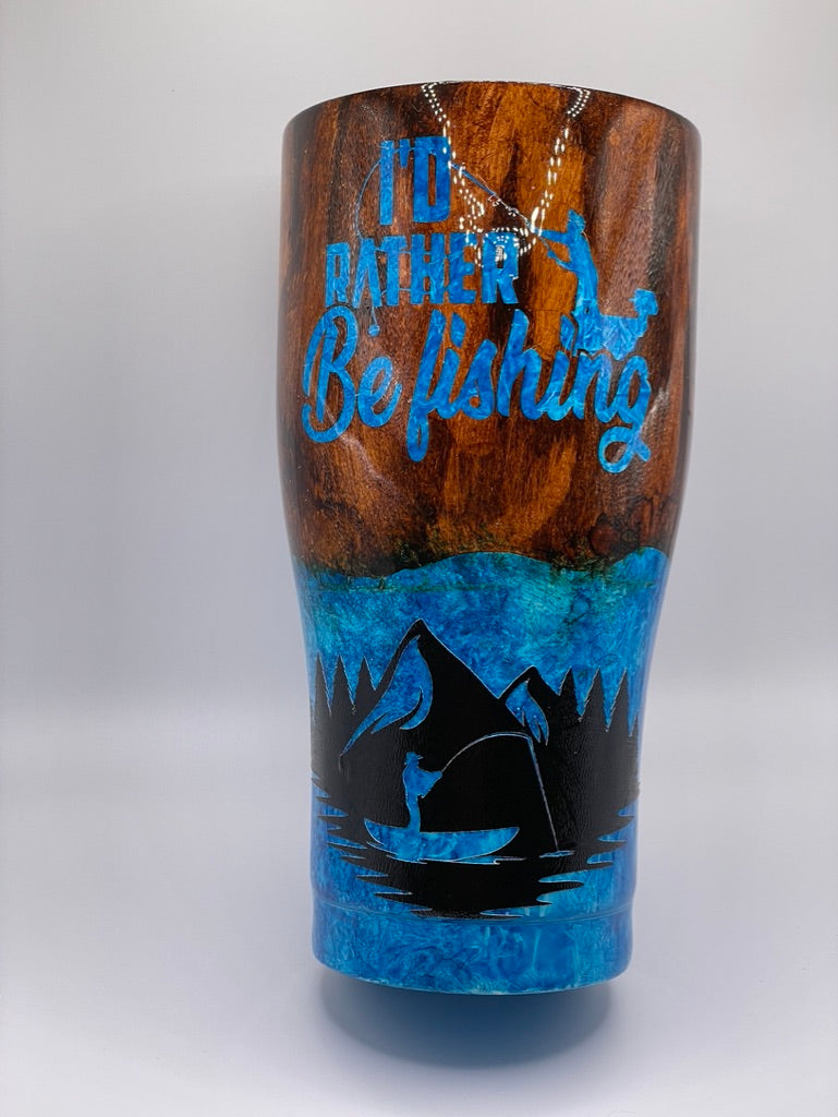 30 Ounce Modern Curve Fishing Theme Tumbler