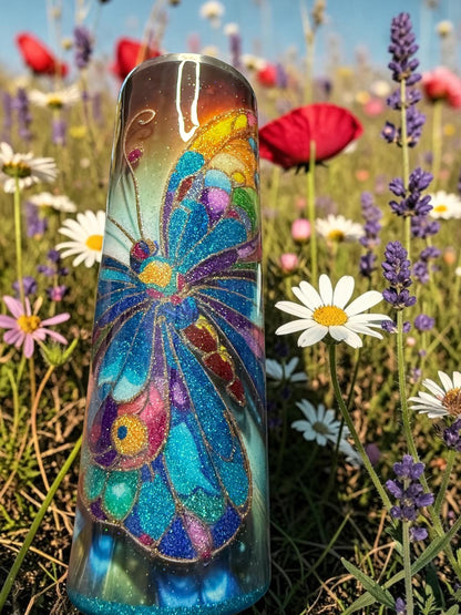 30 ounce hand, Glitter butterfly Tumbler