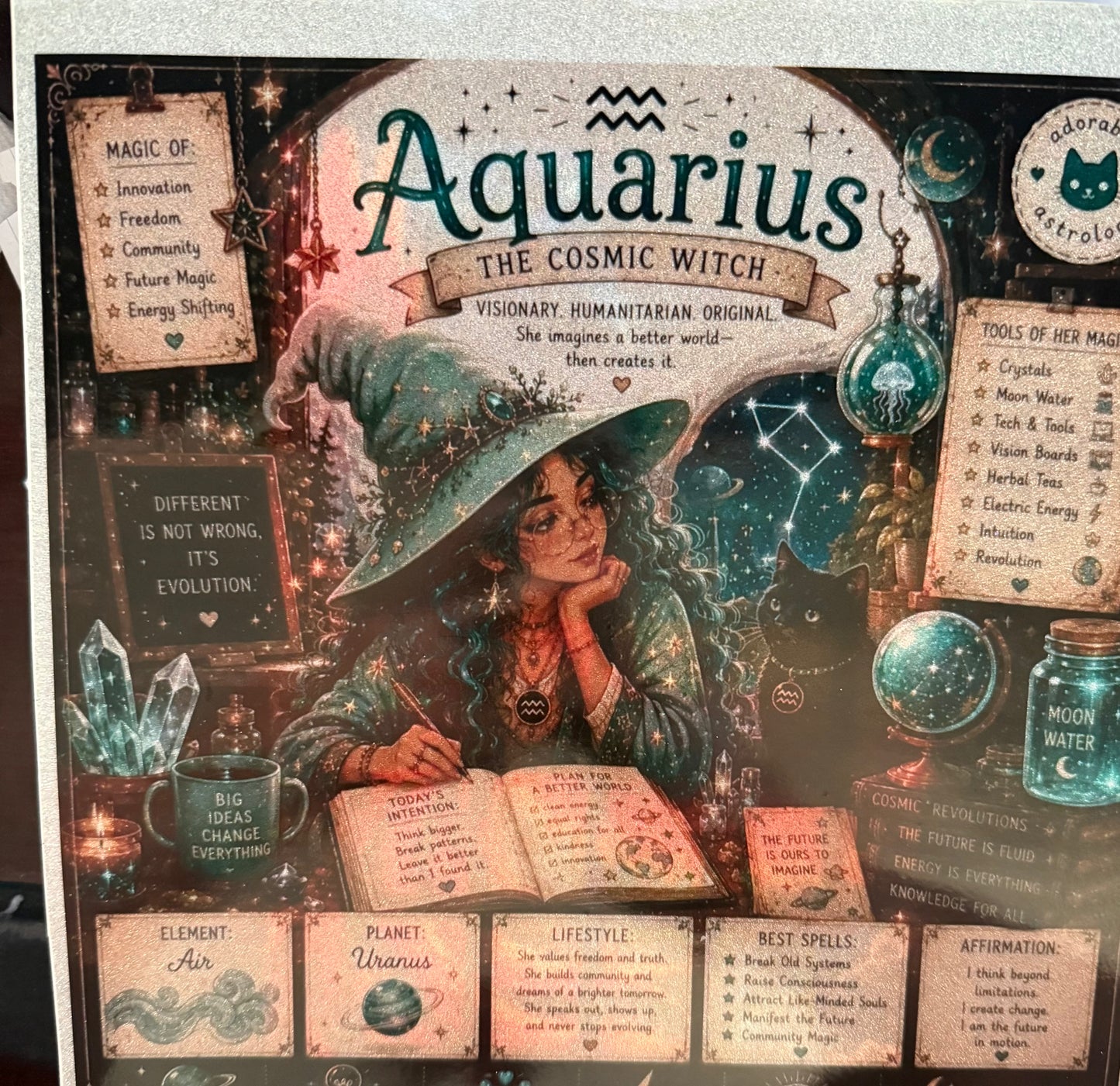 35 Ounce Aquarius Custom on Glitter Vinyl