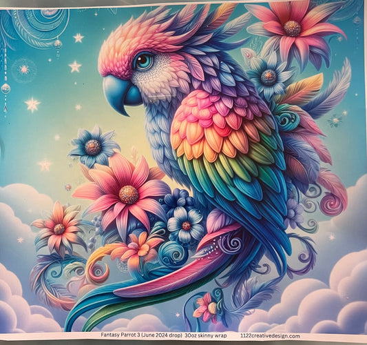 Fantasy Parrot 3.  30 ounce. Parrot only glittered