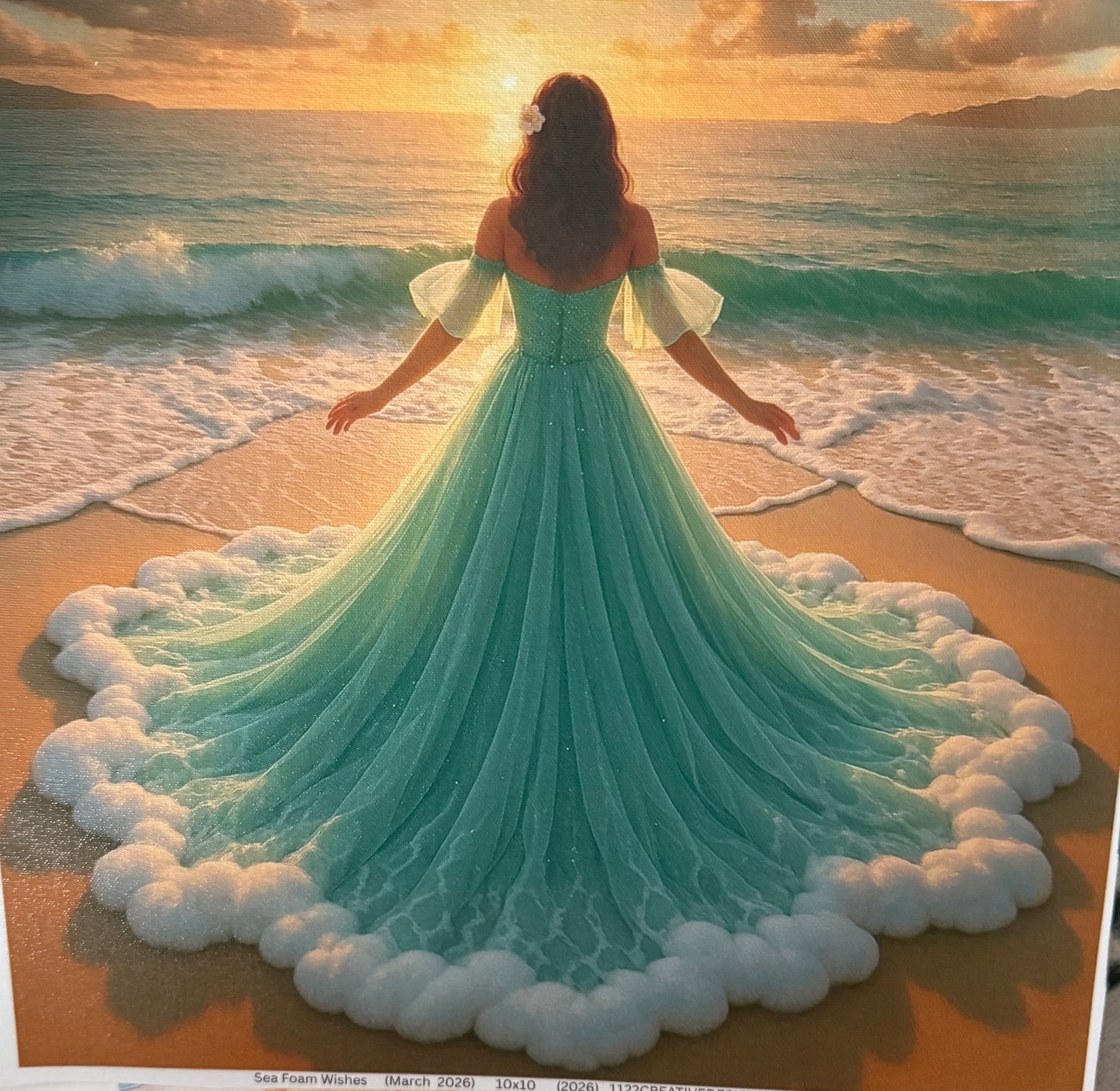 Sea foam wishes, 35 ounce on canvas
