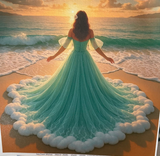 Sea foam wishes, 35 ounce on canvas