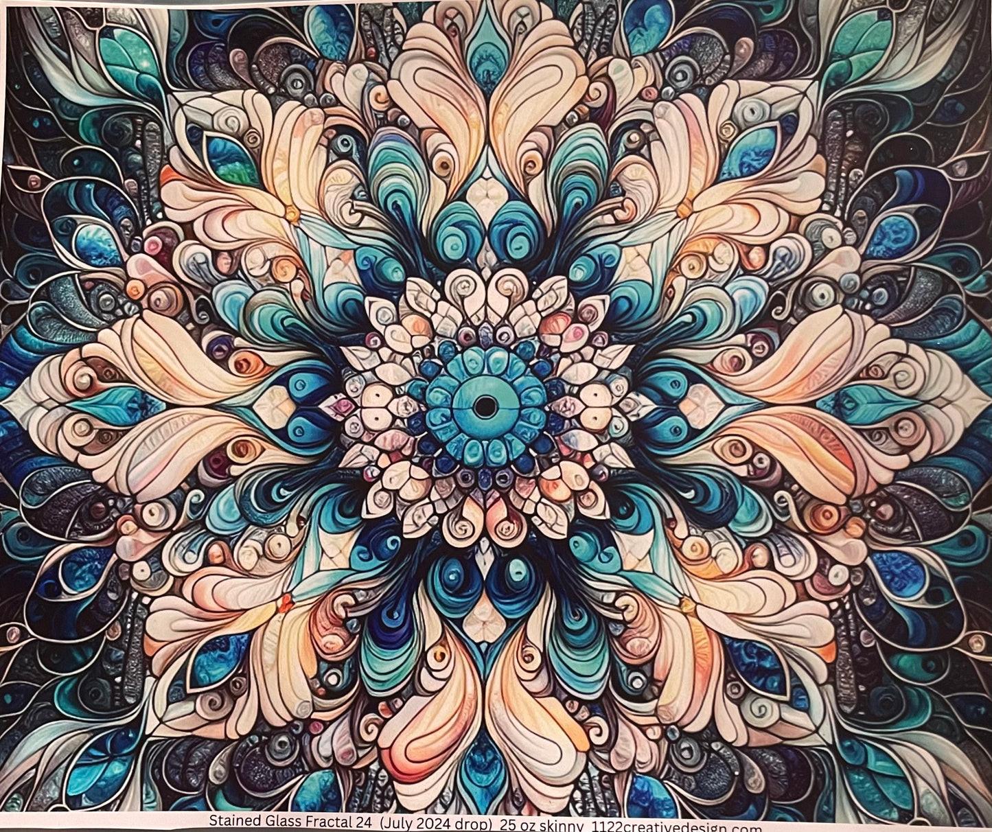 Stained glass fractal #24 detailed Accents only