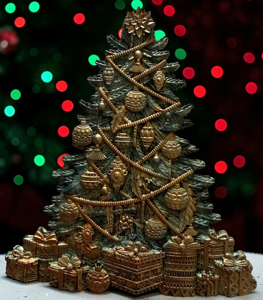 Christmas tree with gold accents ornament, or Acrylic stand