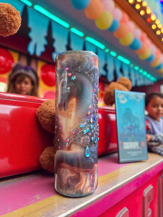 30 Ounce Carousel Horse Rhinestone Accents