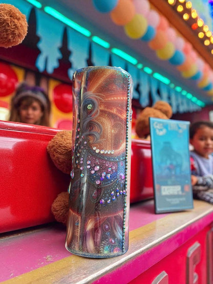 30 Ounce Carousel Horse Rhinestone Accents