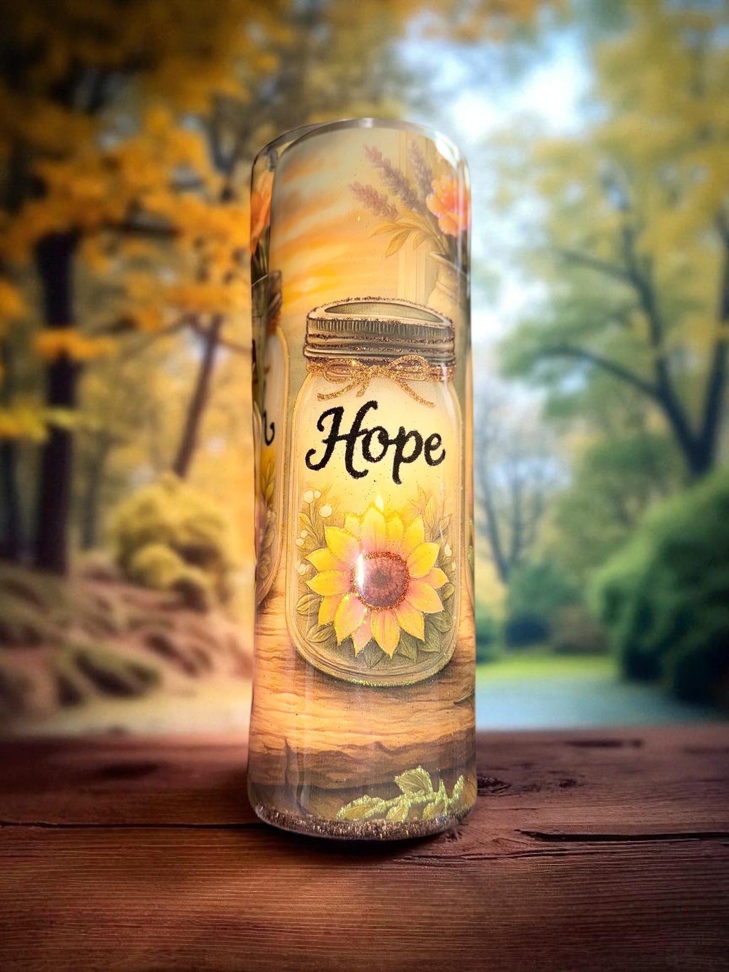 30 ounce Faith Hope Love accented with Glitter