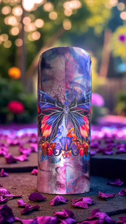 20 Ounce Butterfly on Colorful Foil Background