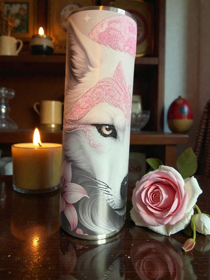 30 Ounce Half Black and White Wolf