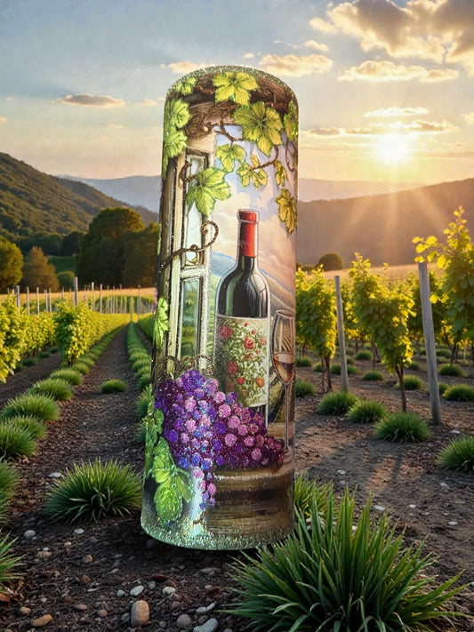 30 Ounce Wine Vineyard w/3D grape accents