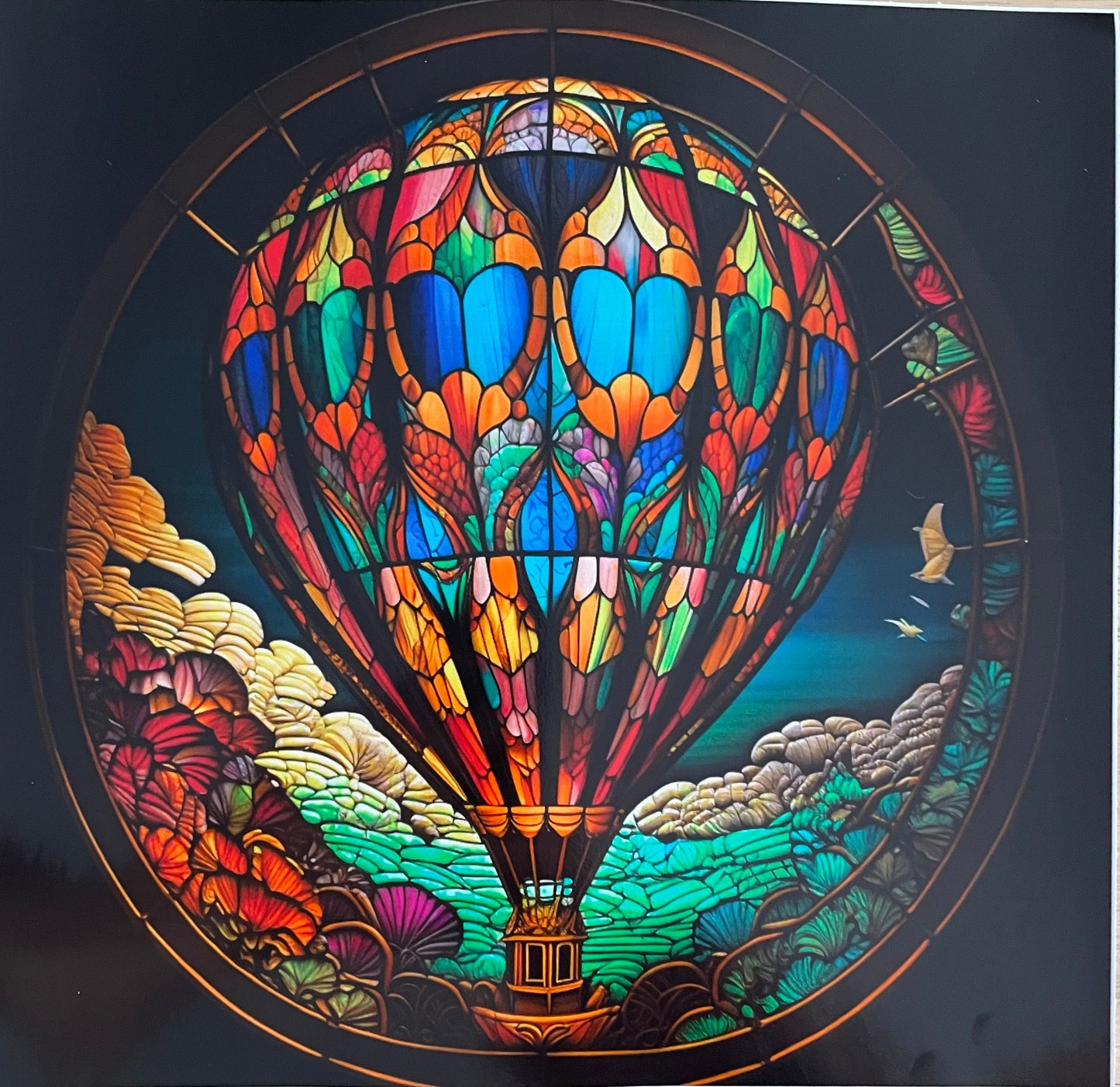 Hot Air Balloon Stained Glass Vinyl Tumbler, 30 ounce